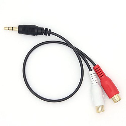 QiCheng&LYS 3.5mm to RCA Audio Extension Cable,Gold Plated 3.5mm Male to 2RCA Female Stereo Y Splitter Audio Cable for Smartphones,MP3, Tablets,Speakers,Home Theater - 3.5 Male to 2RCA 30cm - size: 3.5mm Male to 2RCA 0.3m