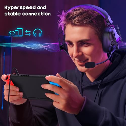 WESEARY Wired Gaming Headset for Xbox, PS5, PS4, Switch, PC, Mobile, Surround Sound Gaming Headphones with ENC Noise-Canceling Mic, 50mm Drivers, Soft Memory Foam Earcups, Comfortable Durable Design