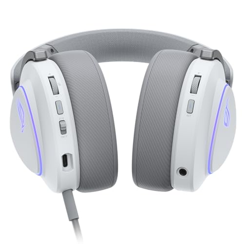 ASUS ROG Delta II Wireless Gaming Headset with Detachable Mic – Tri-Mode (BT, 2.4GHz, 3.5mm), 50mm Titanium-Plated Drivers, 110Hr Battery, Lightweight, for PC, PS5, PS4, Xbox, Switch, Mobile - White - color: White