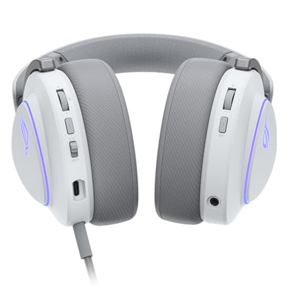 ASUS ROG Delta II Wireless Gaming Headset with Detachable Mic – Tri-Mode (BT, 2.4GHz, 3.5mm), 50mm Titanium-Plated Drivers, 110Hr Battery, Lightweight, for PC, PS5, PS4, Xbox, Switch, Mobile - White - color: White