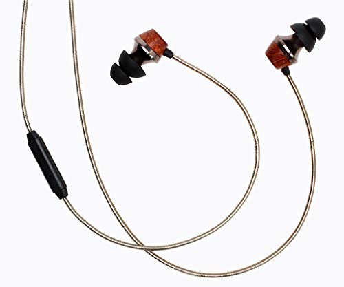 Symphonized ALN 2.0 Premium Genuine Wood In-ear Noise-isolating Headphones|Earbuds|Earphones with Innovative Shield Technology Cable and Mic (Gunmetal) - color: Gunmetal