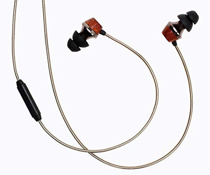 Symphonized ALN 2.0 Premium Genuine Wood In-ear Noise-isolating Headphones|Earbuds|Earphones with Innovative Shield Technology Cable and Mic (Gunmetal) - color: Gunmetal