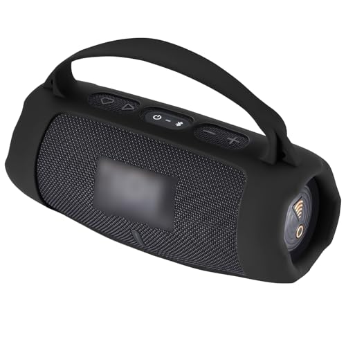 Silicone Case for JBL Charge 5 Wi-Fi/Charge 5 Portable Bluetooth Speaker, Protective Sleeve with Handle and Shoulder Strap Wireless Speakers Accessories (Black) - color: Black