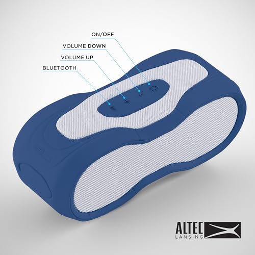 Altec Lansing - Portable Bluetooth Speaker, Waterproof IP67 - color: Periwinkle/White, size: Medium
