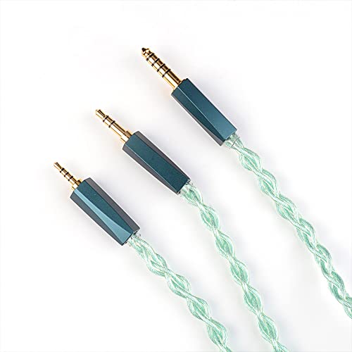 NICEHCK FourMix 4.4mm Balanced MMCX Green IEM Upgrade Cable HiFi Wire | 4-mixed conductor: Cu-Ag alloy,7N Cu,pure silver,6N silver-coated OCC; gold-plated beryllium copper MMCX pin; - color: Green