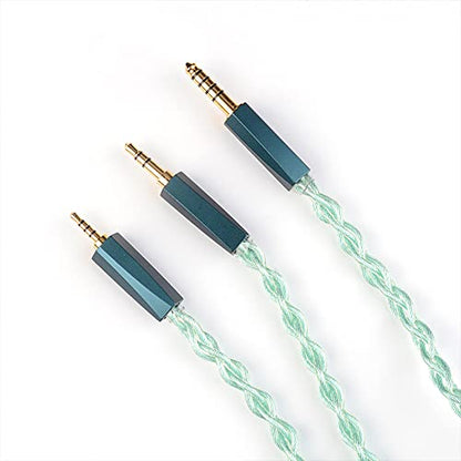 NICEHCK FourMix 4.4mm Balanced MMCX Green IEM Upgrade Cable HiFi Wire | 4-mixed conductor: Cu-Ag alloy,7N Cu,pure silver,6N silver-coated OCC; gold-plated beryllium copper MMCX pin; - color: Green