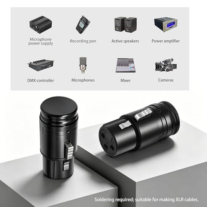XLR Right Angle Adapter 3 Pin 90 Degree Rotatable XLR Female Connector for DIY Microphone Audio Cable 4PCS - style: Kinweistex 3 Pin 90 Degree Rotatable XLR Female Connector