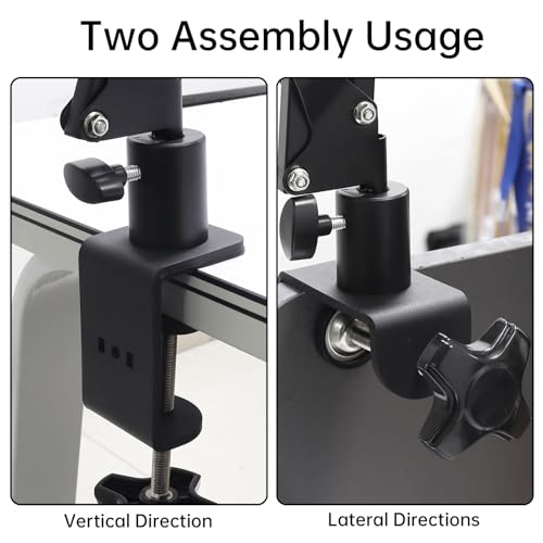 Heavy-Duty Metal Table Mount Clamp, Desk Table Mount C Clamp Replacement, C-Clamp Base Stand Mounting Accessory for Microphone Stand Mic Boom Scissor Arm