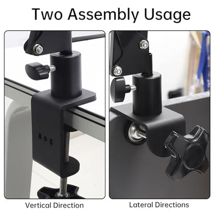 Heavy-Duty Metal Table Mount Clamp, Desk Table Mount C Clamp Replacement, C-Clamp Base Stand Mounting Accessory for Microphone Stand Mic Boom Scissor Arm