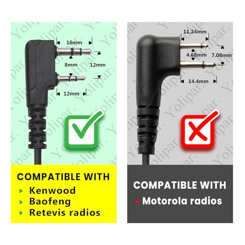 Earpiece Surveillance Kit Compatible with BaoFeng, BTECH, Kenwood Walkie Talkie with PTT Mic Headset Accessories (Acoustic Tube) - style: Acoustic Tube