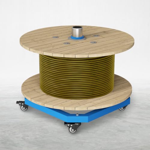 Heavy-Duty 1000 lbs Cable Reel Turntable – Portable Wire Spool Rack with Lockable Wheels, 20"x20" Wire Spool Holder for Horizontal Payout, Durable Cord Caddy for Damaged Cables