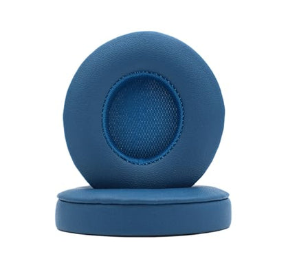Headphone Replacement Ear Pad Cover Compatible with Beats by Dre Solo3 Solo2 Wired Wireless Headphones Protein Leather Memory Foam Headphone Cushion Ear Muffs-Aqua Blue - color: aqua blue