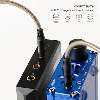 MEZE AUDIO | 2.5mm OFC Upgrade Balanced Cable for 99 Series | Silver-Plated OFC Copper | 2.5mm Male to Dual TS Mono 3.5mm Male Connector Plug | Cable Length 1.50m/4.9ft - size: 2.5 mm ( Balanced )