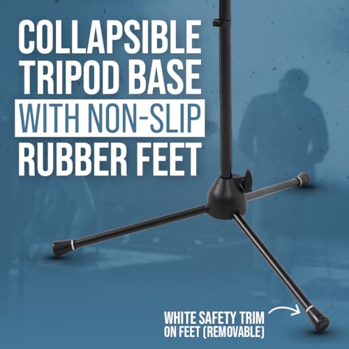 Shure by Gator Deluxe Tripod Mic Stand with Telescoping Boom and Pistol Grip One-Handed Clutch; (SH-TRIPODSTANDTBMDX) - style: Deluxe Clutch + Boom