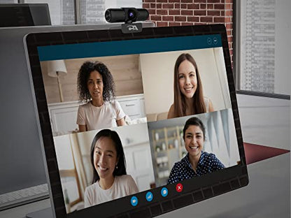 Cyber Acoustics WC-3000 5MP Super HD Webcam | Dual Omnidirectional Mics, Rotating Privacy Shutter, Auto-Focus Lens, Universal Monitor Mount, USB-A Plug-and-Play - size: WC-3000