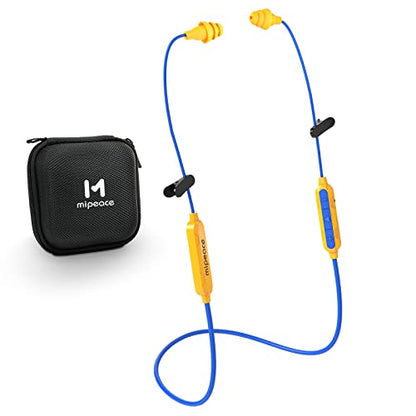 MIPEACE Bluetooth Work Earplugs Headphone,Wireless in-Ear Noise Isolating Earbuds,29dB Noise Reduction Headphone with Control,19+ Hours Battery for Lawn Mowing Safety Industrial Construction(Yellow) - color: Yellow