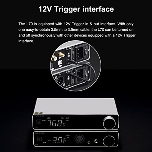 Topping L70 Full Balanced NFCA Headphone Amplifier, 7500mWx2 HiFi Headphone Amp, 4-Pin XLR/4.4mm Balanced/6.35mm SE Earphone Jack/Line Output XLR/TRS/RCA Input Home Audio Preamplifier (Silver) - color: Silver