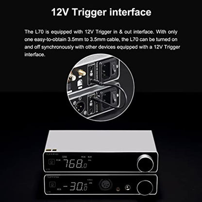 Topping L70 Full Balanced NFCA Headphone Amplifier, 7500mWx2 HiFi Headphone Amp, 4-Pin XLR/4.4mm Balanced/6.35mm SE Earphone Jack/Line Output XLR/TRS/RCA Input Home Audio Preamplifier (Silver) - color: Silver