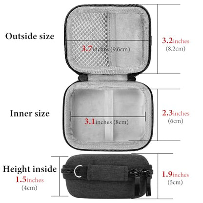 Geekria Shield Earbuds Case Compatible with JVC HA-A10T, New Marshmallow True Wireless Earbuds, Replacement Hard Shell Travel Carrying Bag with Carabiner Clip (Dark Grey)