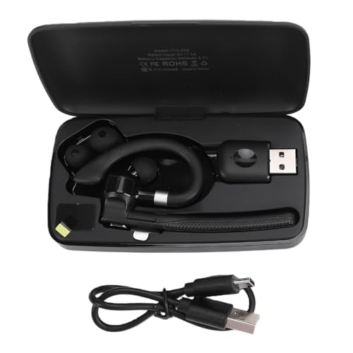 Bluetooth Headset, Single Ear Wireless Headset with USB Dongle and Noise Cancelling Microphone, Bluetooth 6.1 Earpiece for Truck Drivers Office Workers Remote Professionals
