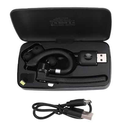 Bluetooth Headset, Single Ear Wireless Headset with USB Dongle and Noise Cancelling Microphone, Bluetooth 6.1 Earpiece for Truck Drivers Office Workers Remote Professionals