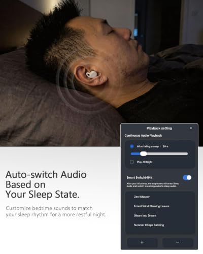 Sleep ANC Earbuds, Noise Cancelling Comfortable Side Sleeper Headphones