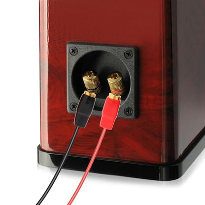 VOSAREA 2 Pairs Connectors Adapters Crimp Barrier Spades Copper Gold Plated 0 Gauge Spade Terminal Crimp for Speaker Wire Cable Terminal Plug- 0GA