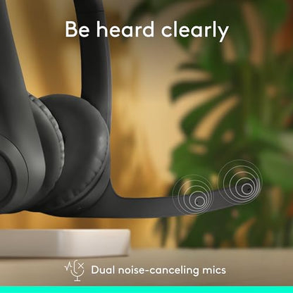 Logitech Zone 301 Wireless Bluetooth Headset - Graphite | Noise-canceling microphone, compatible with Windows, Mac, Chrome, Linux, iOS, iPadOS, Android - color: Graphite