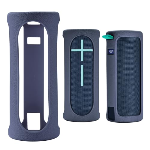Travel Carrying Protective Silicone Case Compatible with Ultimate Ears Boom 4 Portable Bluetooth Wireless Speaker, Silicone Case Cover with Metal Hook for Ultimate Ears Boom 4 (Blue) - color: Blue