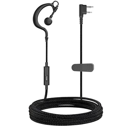 SAMCOM Original Replace Wire Walkie Talkie Earpiece Headset with Mic | Ear Piece 2 Pin with Big PTT Button Soft Ear Hook Earpiece for FPCN30A FPCN10A Two Way Radios,1 Pack - size: Original Earpiece