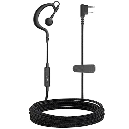 SAMCOM Original Replace Wire Walkie Talkie Earpiece Headset with Mic | Ear Piece 2 Pin with Big PTT Button Soft Ear Hook Earpiece for FPCN30A FPCN10A Two Way Radios,1 Pack - size: Original Earpiece