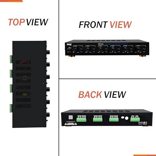 Pyle 6Channel Speaker Selector- Premium Switch Box Hub Distribution System w/Individual Volume Control for Multi-Channel Amplifier Power, Controls Up to 6 Pairs of Indoor or Outdoor Speaker- PSPVC6.5