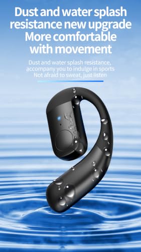 Single Bluetooth Phone Earpiece Earbud One Ear Piece Open Ear Bud Air Bone Conduction Earbuds Earless Out of Ear Headphones Bluetooth 5.4 Wireless Headsets with Microphone Earhook,88 Playtime for work