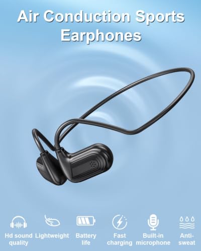 WamGra Open Ear Headphones,Bluetooth Headphone for Running Cycling Workouts | Bluetooth 5.3 Wireless Air Conduction Headphones Sport Earbuds, Premium Sound, IPX5 Waterproof, 9g Lightweight Earphones