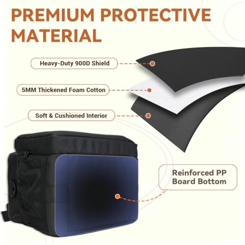 Portable Speaker Case Compatible with Turtlebox Original Gen 3 | Protective Travel Bag with Reinforced Anti-Tip Base, Padded Handle, Microphones Storage Pockets & Shoulder Strap