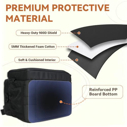 Portable Speaker Case Compatible with Turtlebox Original Gen 3 | Protective Travel Bag with Reinforced Anti-Tip Base, Padded Handle, Microphones Storage Pockets & Shoulder Strap