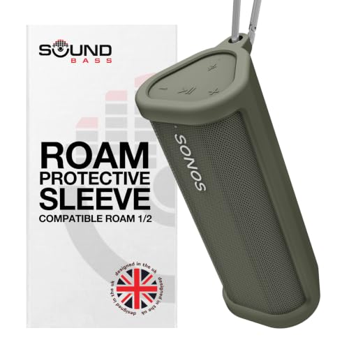 Heavy Duty Protective Carrying Case for Sonos Roam 2 | Green | Compatible with Sonos Roam, Roam 2 & Roam SL | Includes Bluetooth Button | Protect Your Wireless Speaker | Cover / Sleeve - color: Green