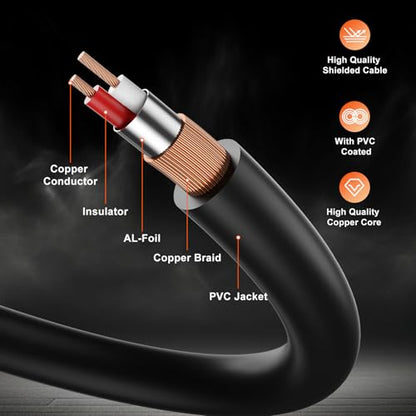 J&D Gold Plated 3.5mm Stereo Audio Aux Cable 90 Degree Right Angle Compatible for Galaxy, Speakers and All Other Devices, 15 Feet - size: 15 Feet