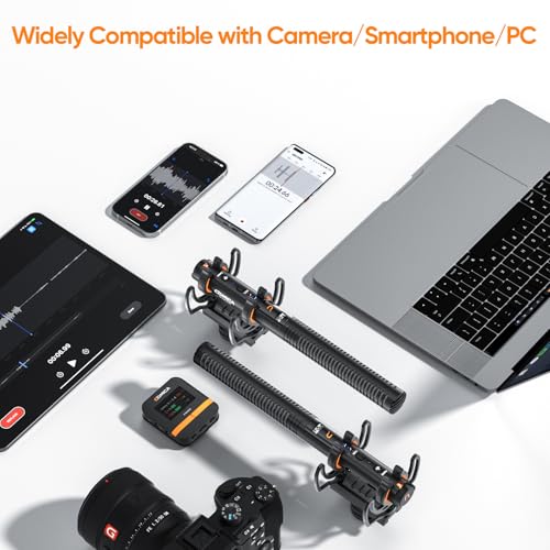 COMICA VM40 Combo Dual-Channel Wireless Shotgun Microphone for Camera Phone