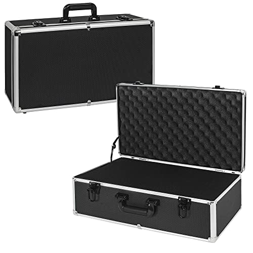 22 Inch Hard Carrying Case | Ideal for Wireless Mic System Storage & Camera Gear Transportation with Customizable Pre-Diced DIY Foam, Black - size: Inner：21.6''X 11.6''X 7.6''