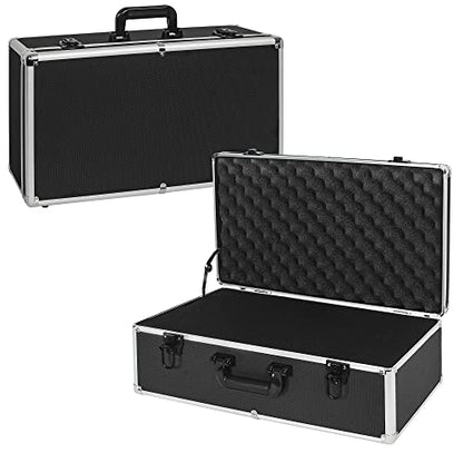 22 Inch Hard Carrying Case | Ideal for Wireless Mic System Storage & Camera Gear Transportation with Customizable Pre-Diced DIY Foam, Black - size: Inner：21.6''X 11.6''X 7.6''