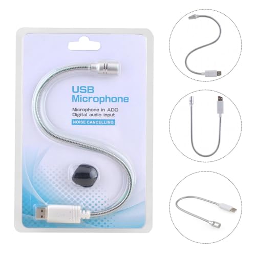 USB Microphone for Laptop and Desktop Compact Design and Lightweight Aluminum Alloy Construction, for Meetings and Live-Streaming, Includes Sponge Windshield for Voice Recording