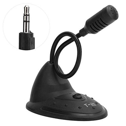Dioche Adjustable Desktop Microphone with 3.5mm Plug for Clear Flexible Gooseneck Computer Mic for Gaming Streaming and Online Calls Compact Condenser Microphone for PC and Laptop Use