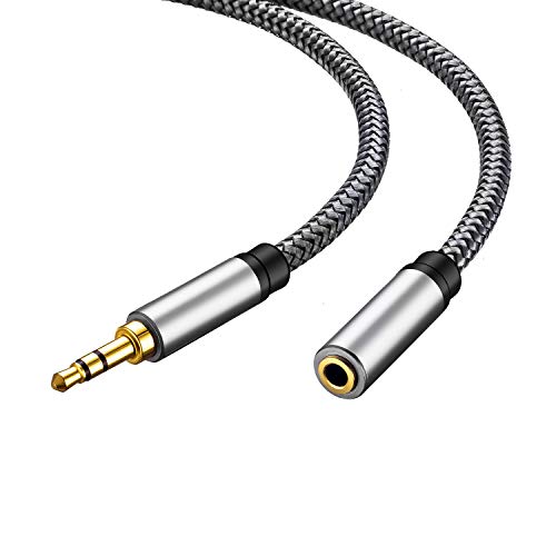 Tan QY 3.5mm 오디오 연장 케이블 3m, 헤드폰용 수-암 | 선명한 스테레오 사운드를 위한 24K 금 도금 커넥터, 휴대폰, 태블릿, 스피커, 헤드폰 등을 위한 범용 aux 익스텐더. - size: 10Ft/3M