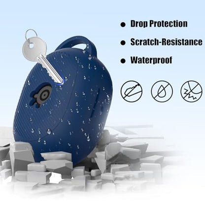 for Steelseries Arctis Gamebuds Silicone Case, Unisex Soft Protective Gamebuds Case, Only Compatible with Steelseries Gamebuds with Carabiner, Dark Blue - color: Dark Blue