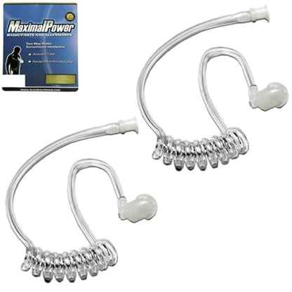 MaximalPower™ Twist On Replacement Acoustic Tube/Clear Coil for Two-Way Radio Headsets (2 Pack)