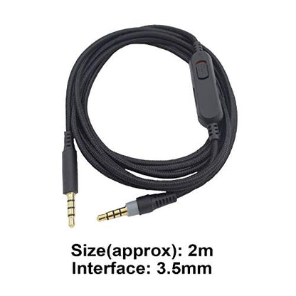 Detachable Replacement Audio Aux Cable Cord Wire 3.5mm Headphones Audio Cable with Inline Mute & Volume Control,Compatible with HyperX Cloud Mix Cloud Alpha