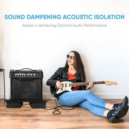 Pyle Sound Dampening Speaker Riser Foam - Audio Acoustic Noise Isolation Platform Pads Recoil Stabilizer w/ Rubber Base Pad For Studio Monitor, Subwoofer, Loud Speakers - PSI21 (22.3 x 15 x 3 Inch) - size: 22.3" x 15.0" -inches