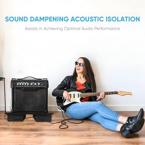 Pyle Sound Dampening Speaker Riser Foam - Audio Acoustic Noise Isolation Platform Pads Recoil Stabilizer w/ Rubber Base Pad For Studio Monitor, Subwoofer, Loud Speakers - PSI21 (22.3 x 15 x 3 Inch) - size: 22.3" x 15.0" -inches