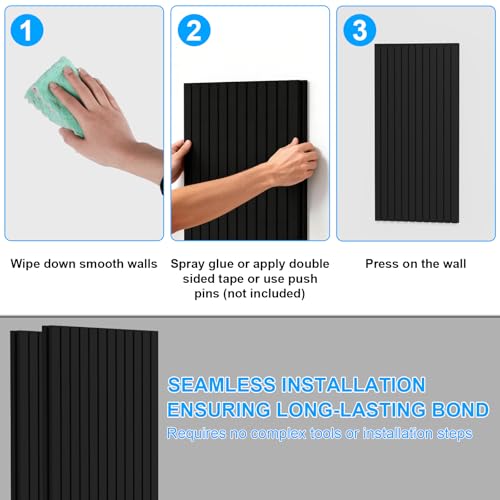 4 Pack Sound Proof Foam Panels for Walls, 48"×24"×2" Acoustic Foam Panels, High Density Black Sound Deadening Foam for Home Office Recoding Studio - color: 4Pack I-shaped